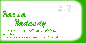 maria nadasdy business card